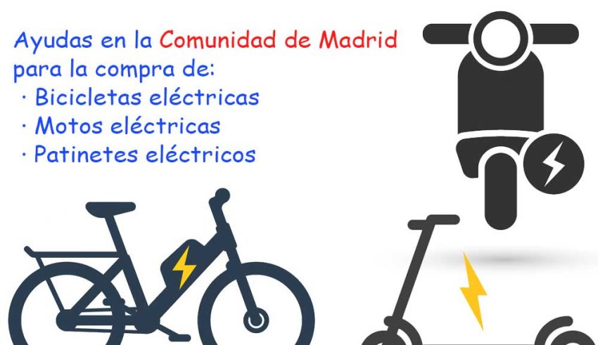 Ayudas compra bicicleta electrica, moto electrica y patinete electrico Comunidad de Madrid
